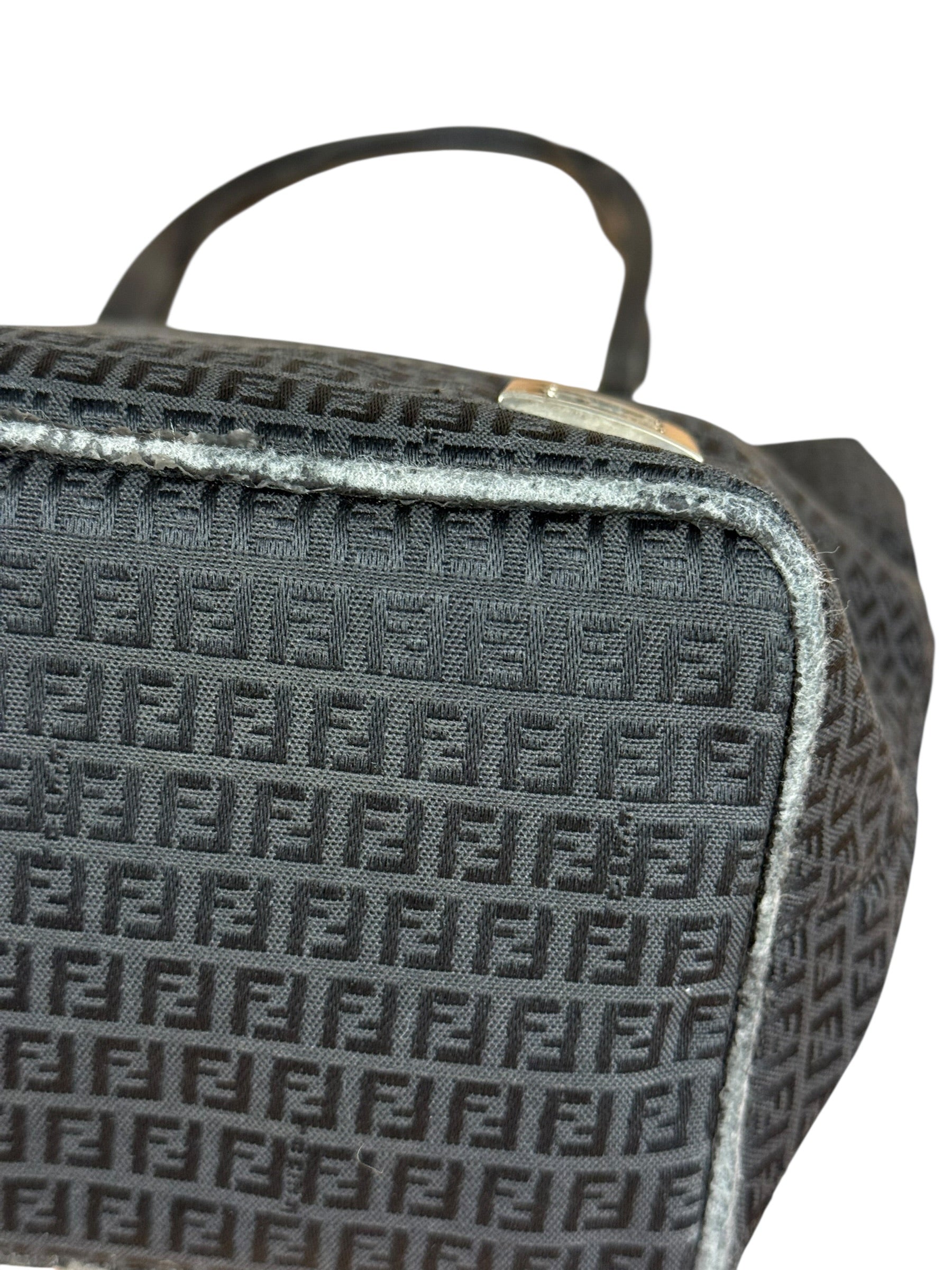 Fendi FF Black Canvas Logo Tote