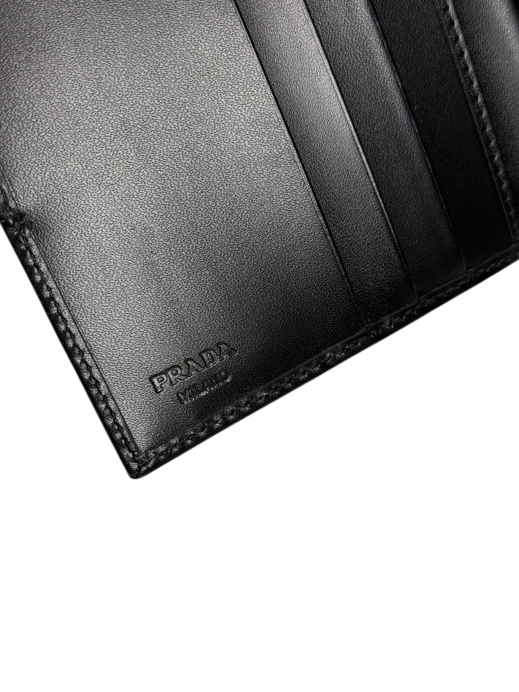 Prada Black Leather Bi-Fold Wallet