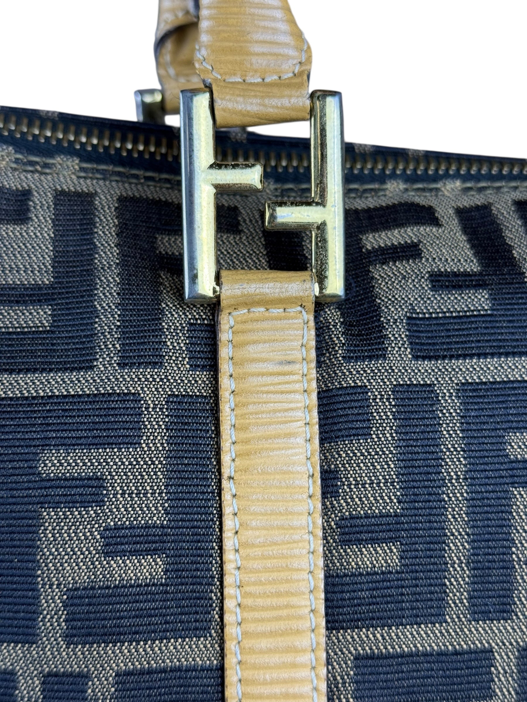 Fendi FF Canvas Top Handle Zip Tote