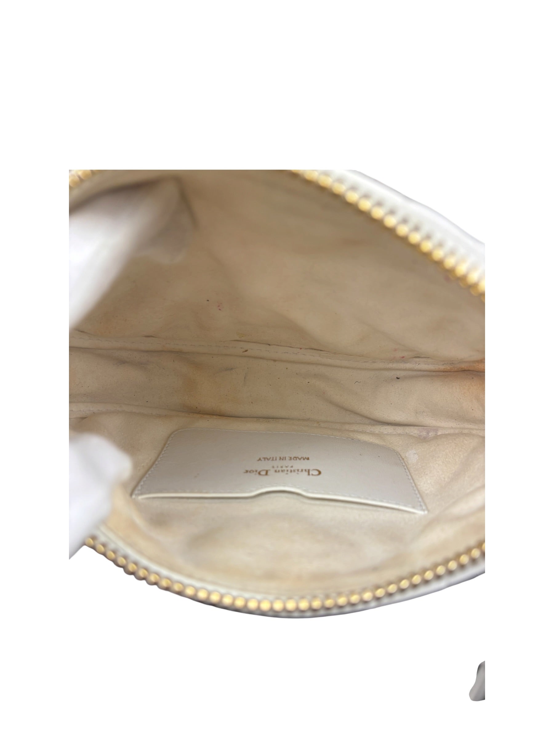 Christian Dior White Leather Micro Vibe Two-Way Bag