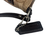 Coach Brown Leather Trim Signature Peyton File Crossbody