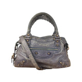 Balenciaga Vintage Distressed Purple Leather City Bag