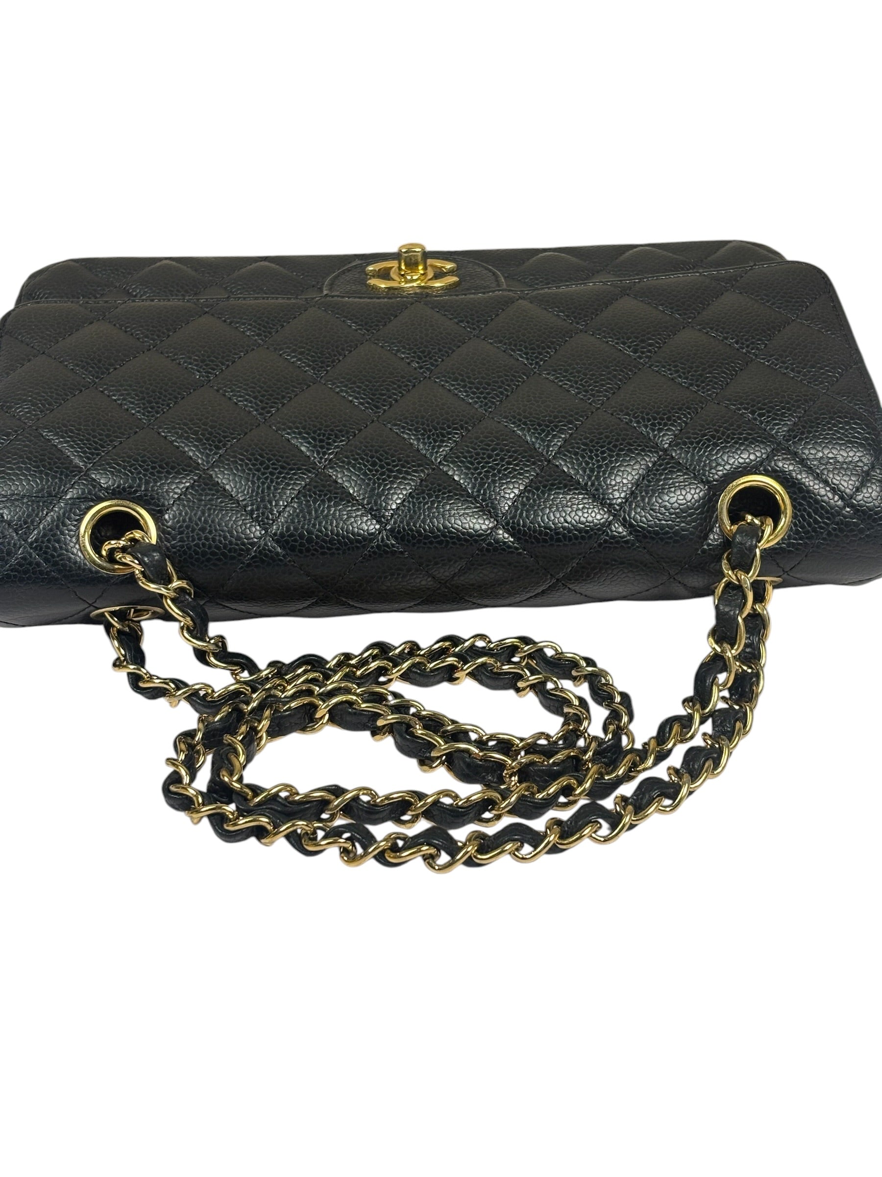 Chanel Black Quilted Caviar Double Flap Bag 2012