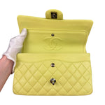 Chanel Yellow Neon Quilted Leather Classic Double Flap Bag 2010