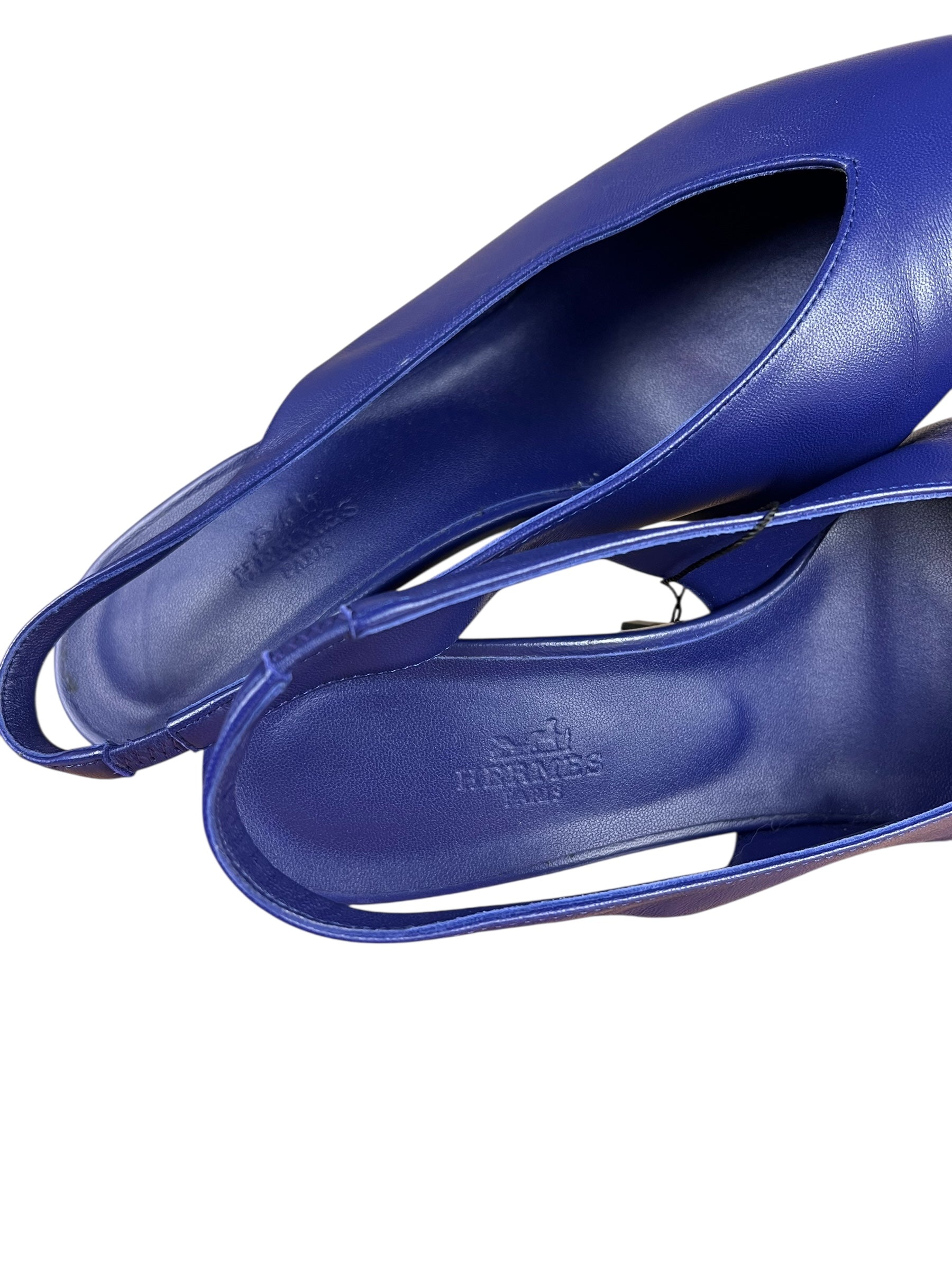 Hermes Intime 55 Leather Slingback Pumps