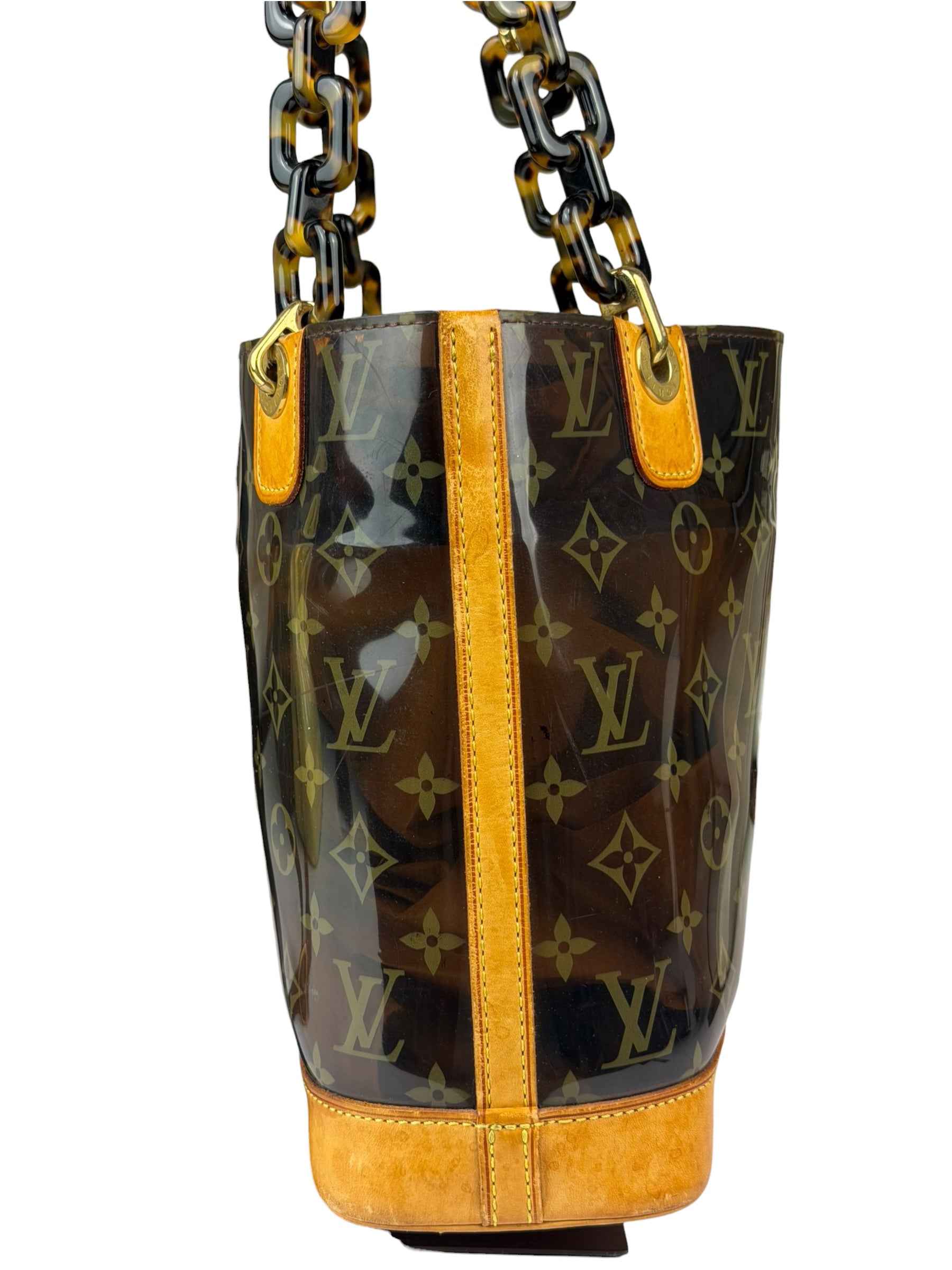 Louis Vuitton Black Vinyl/Leather Trim Cabas Ambre Tote PM