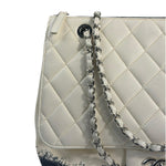 Chanel White Quilted Leather Blizzard Zip Flap-Shoulder Bag 2010