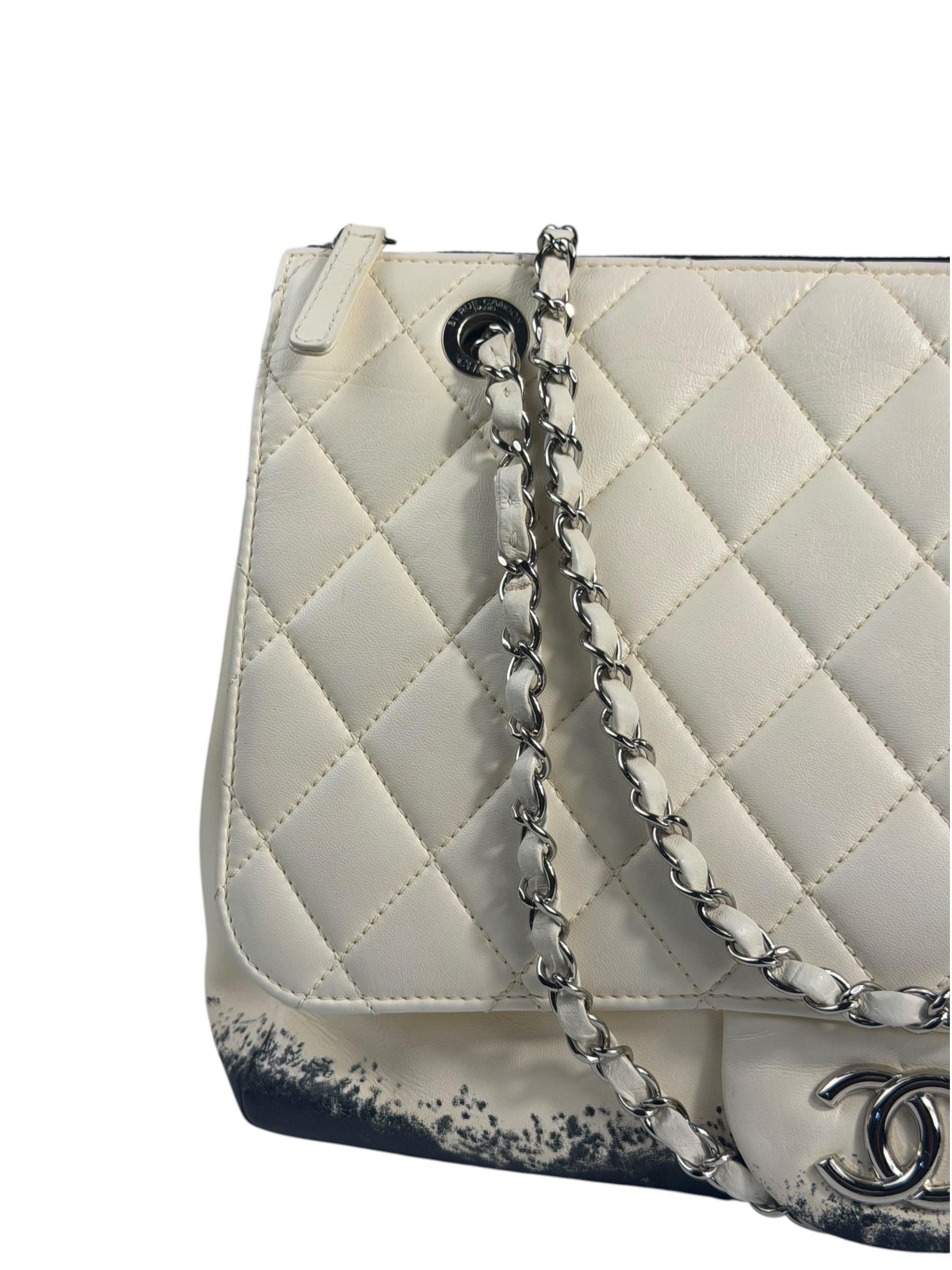 Chanel White Quilted Leather Blizzard Zip Flap-Shoulder Bag 2010