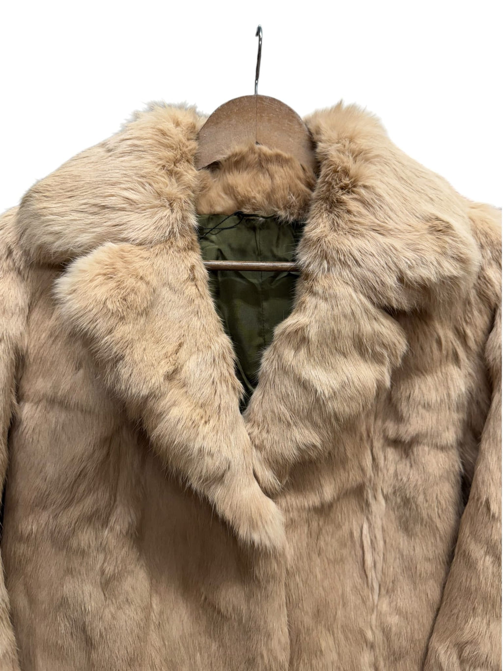 Vintage Light Beige Rabbit Fur Coat