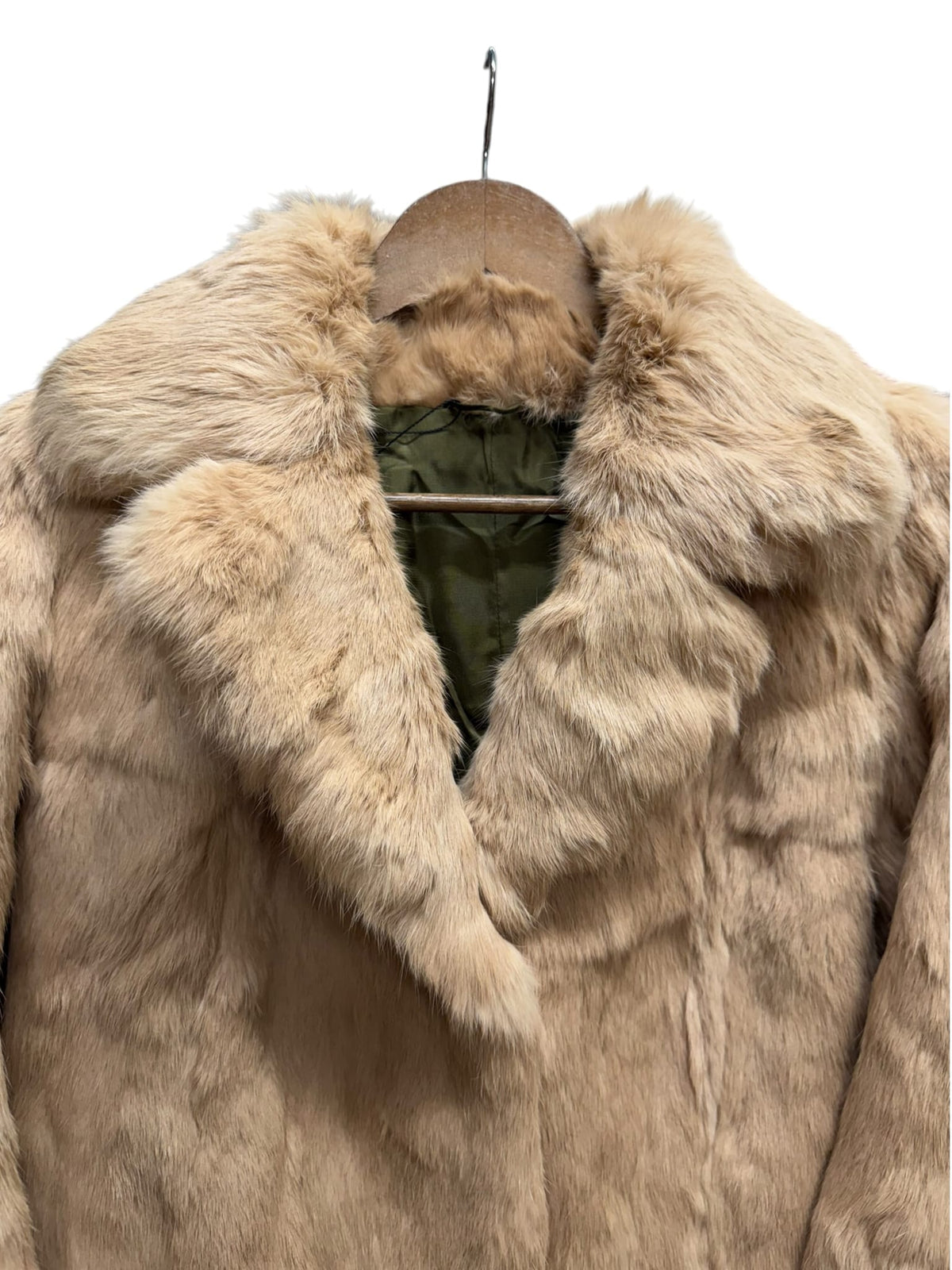 Vintage Light Beige Rabbit Fur Coat