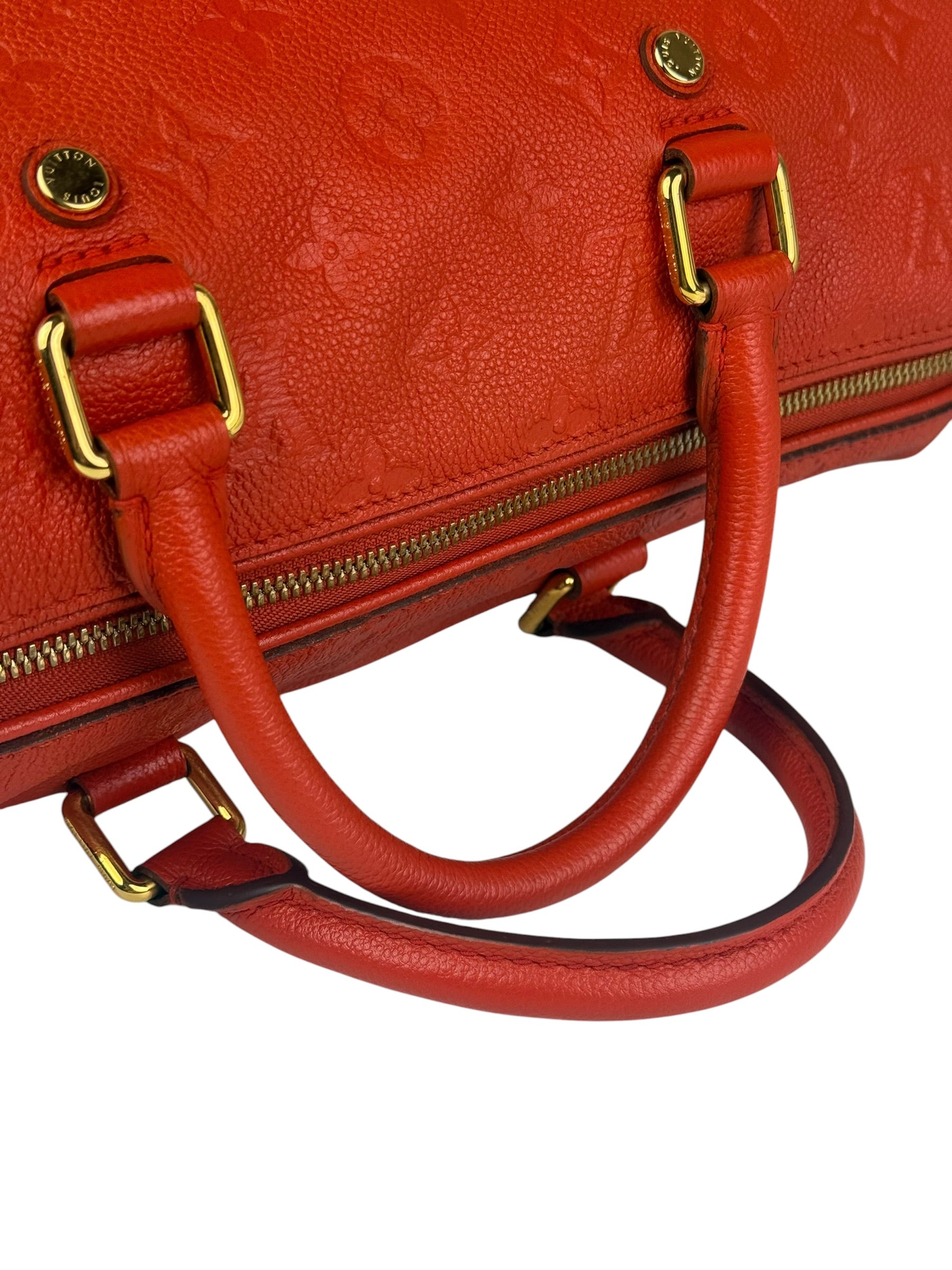 Louis Vuitton Orange Monogram Empreinte Speedy Bandouliere 30