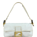 Fendi Vintage Denim x Snakeskin Baguette Yellow