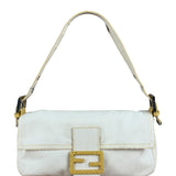 Fendi Vintage Denim x Snakeskin Baguette Yellow