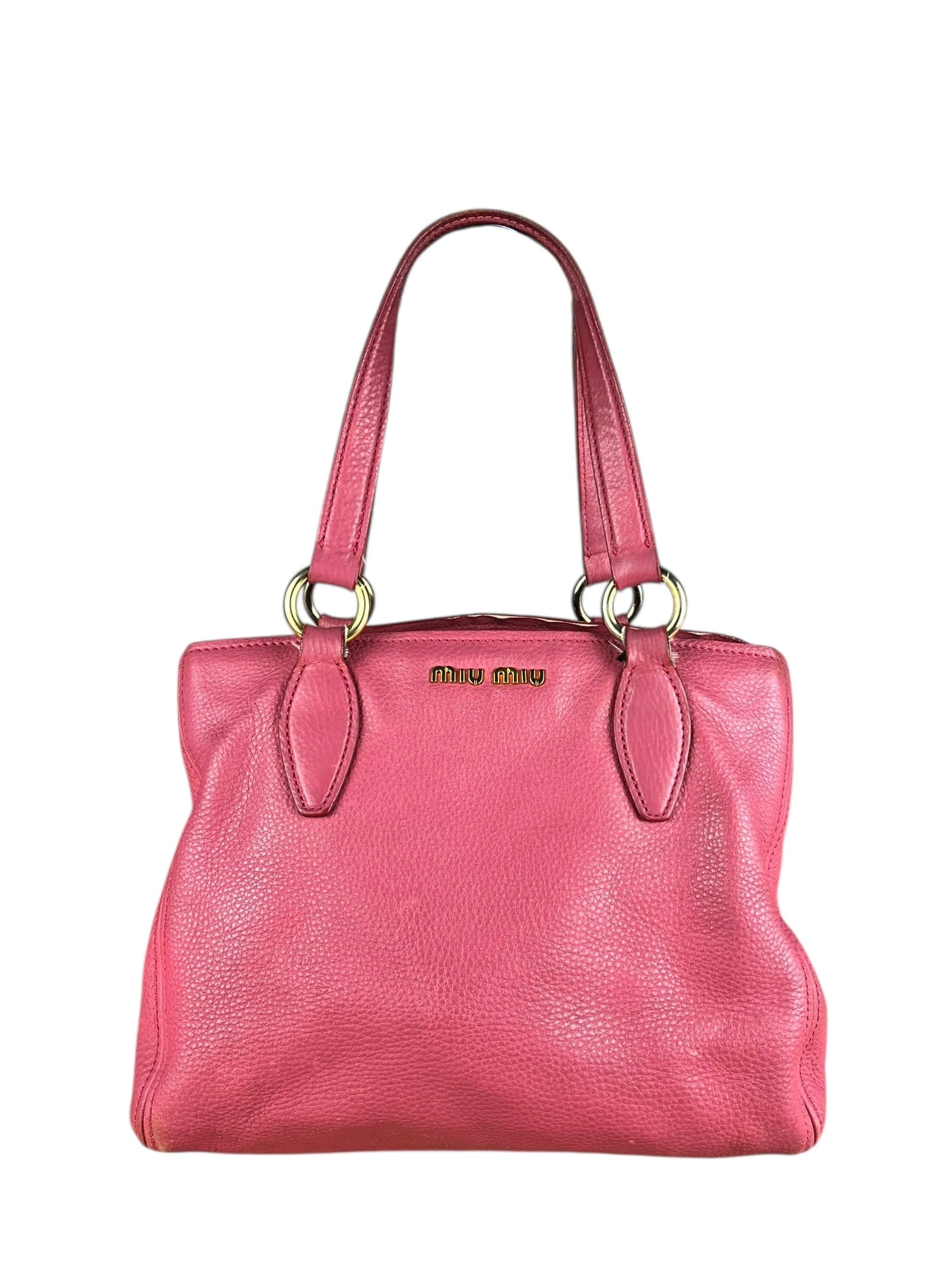 Miu Miu Pink Leather 2Way Tote Bag