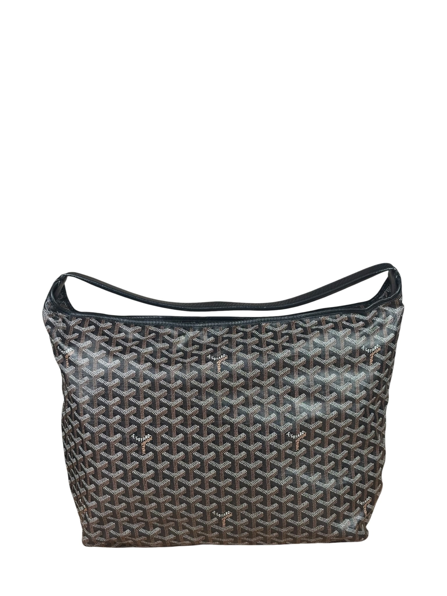 Goyard Brown/Black Leather Boheme Hobo Bag