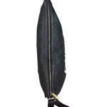 Gucci Black Pebbled Leather Half Moon Hobo Bag