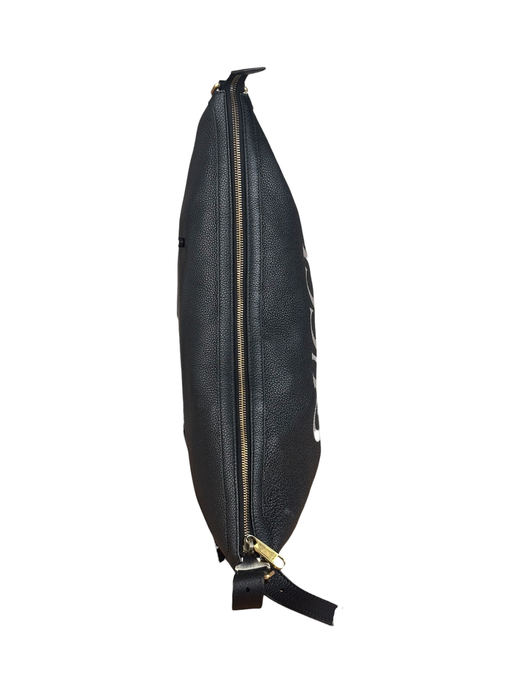 Gucci Black Pebbled Leather Half Moon Hobo Bag