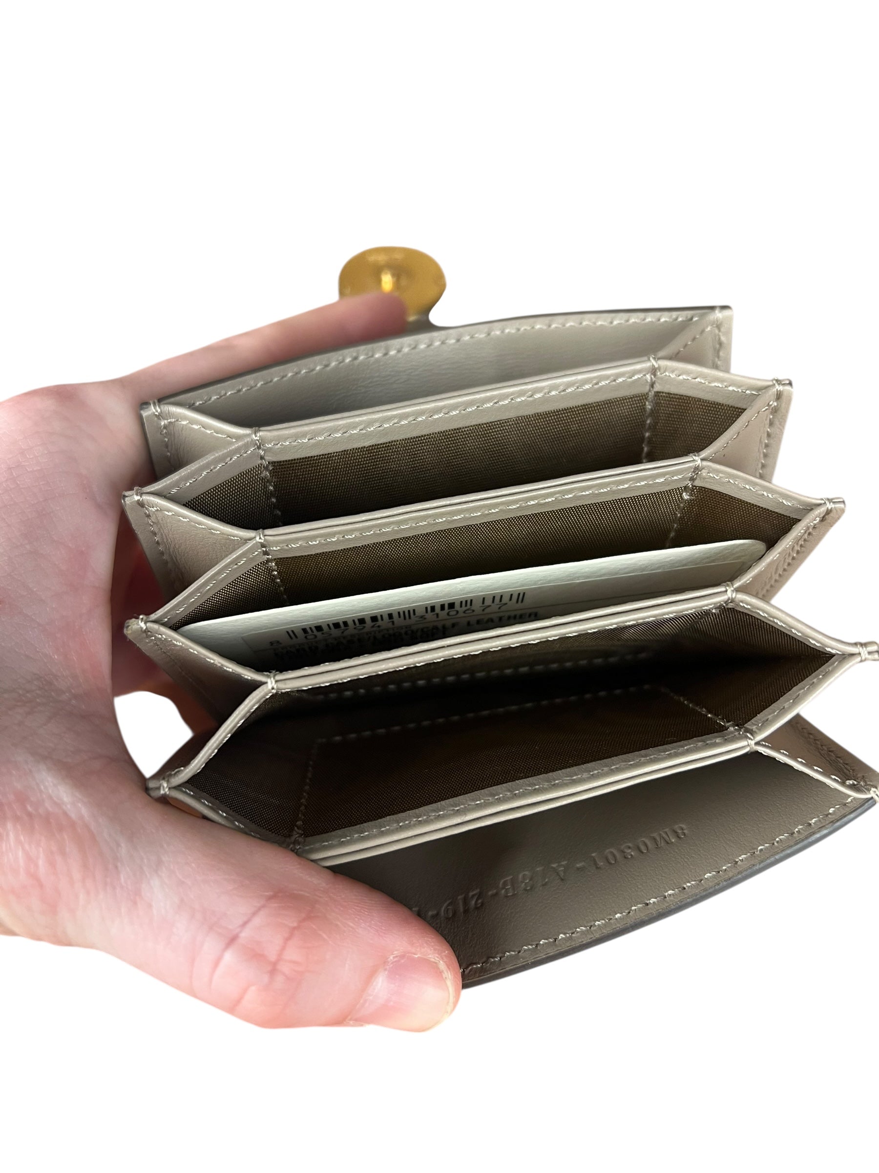 Fendi F Grey Leather Card Case