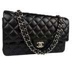 Chanel Black Quilted Leather Classic Medium Double Flap Bag 2017