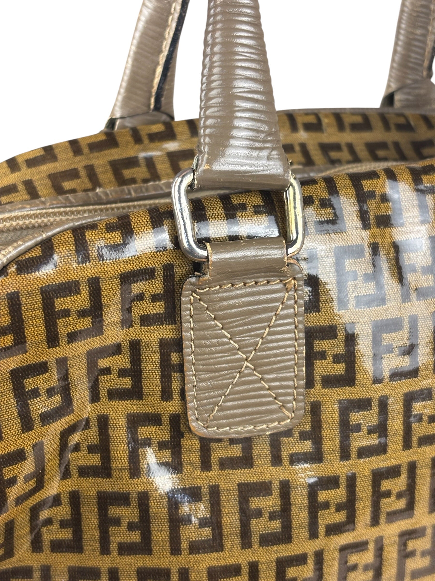 Fendi Vintage FF Brown PVC Handbag