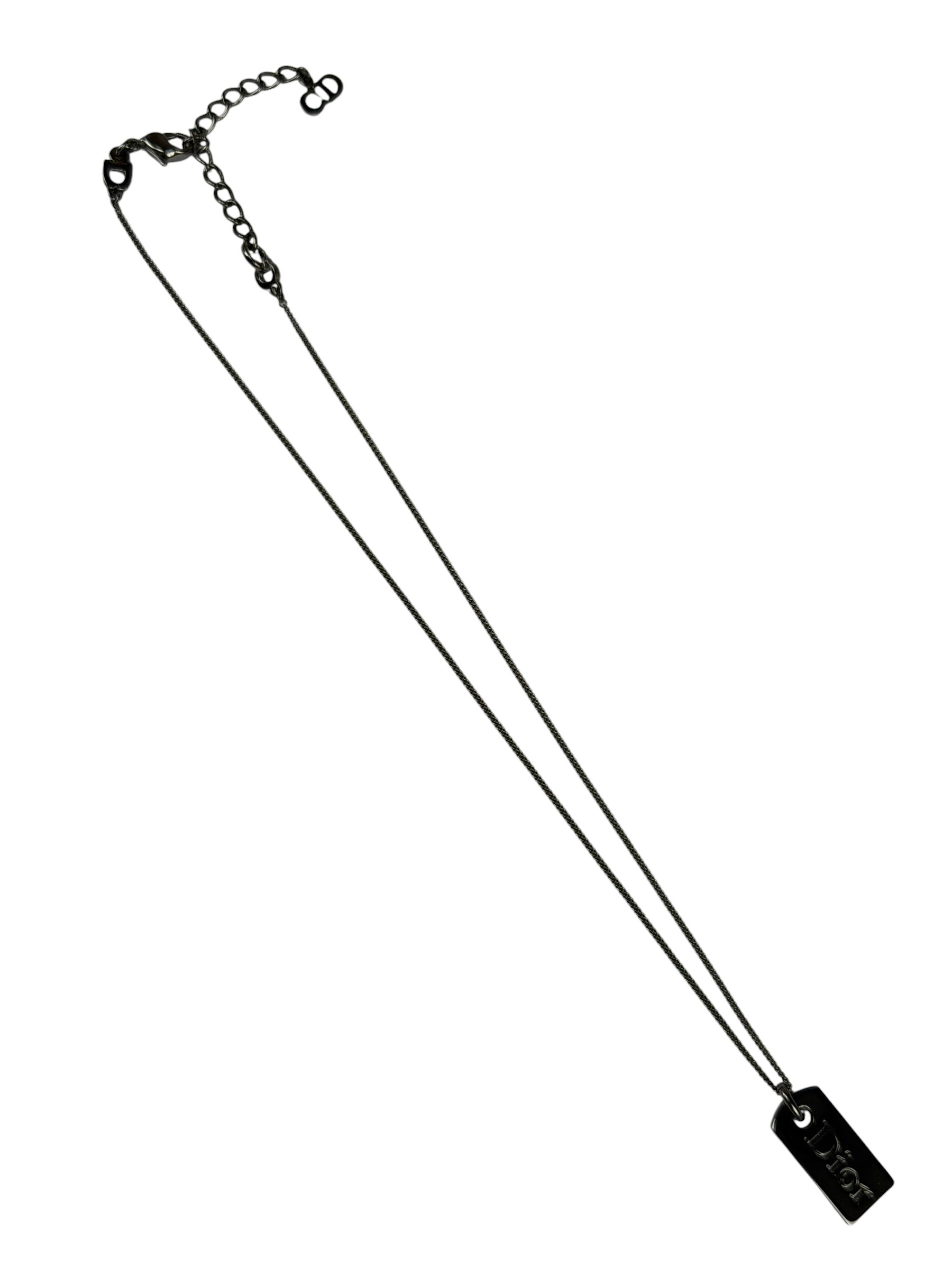 Christian Dior Silver-Tone Pendant Necklace