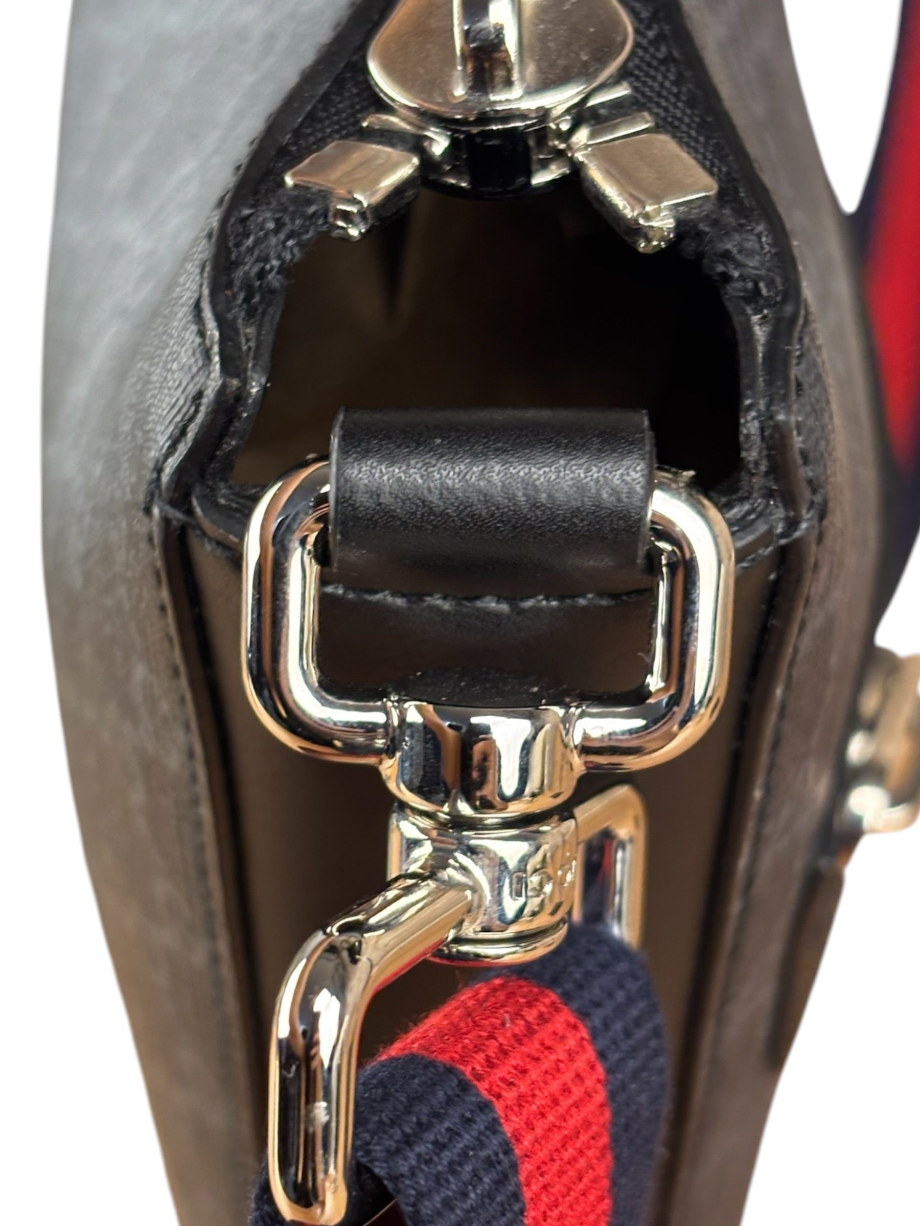 Gucci Grey/Black Leather Trim GG Supreme Canvas Crossbody Bag