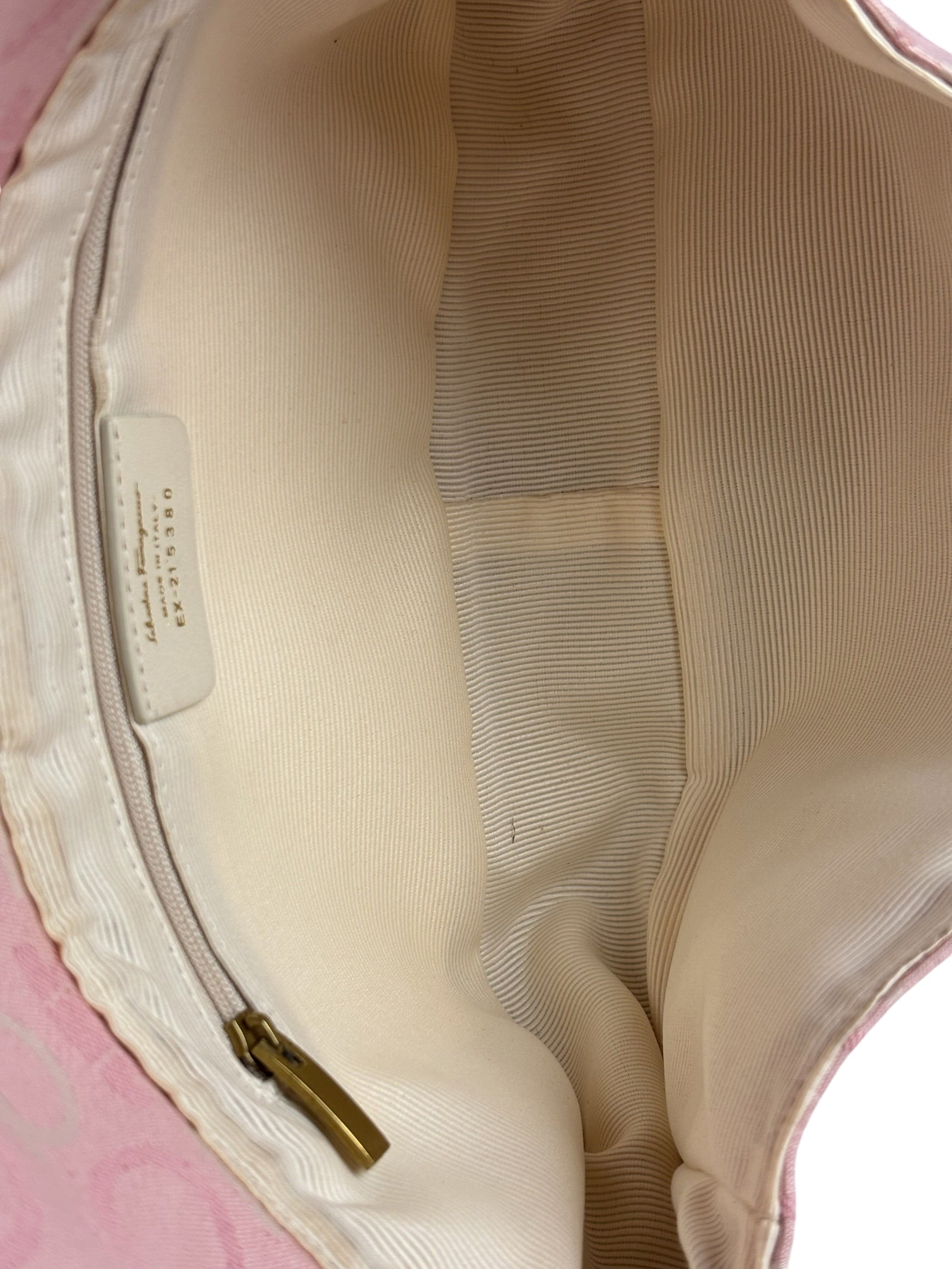 Ferragamo Pink Canvas Gancini Shoulder Bag