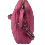 Chanel Pink Chevron Leather Promenade Chain Shoulder Bag 2018