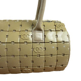 Chanel Beige Leather Trim Mini Puzzle Block Handbag