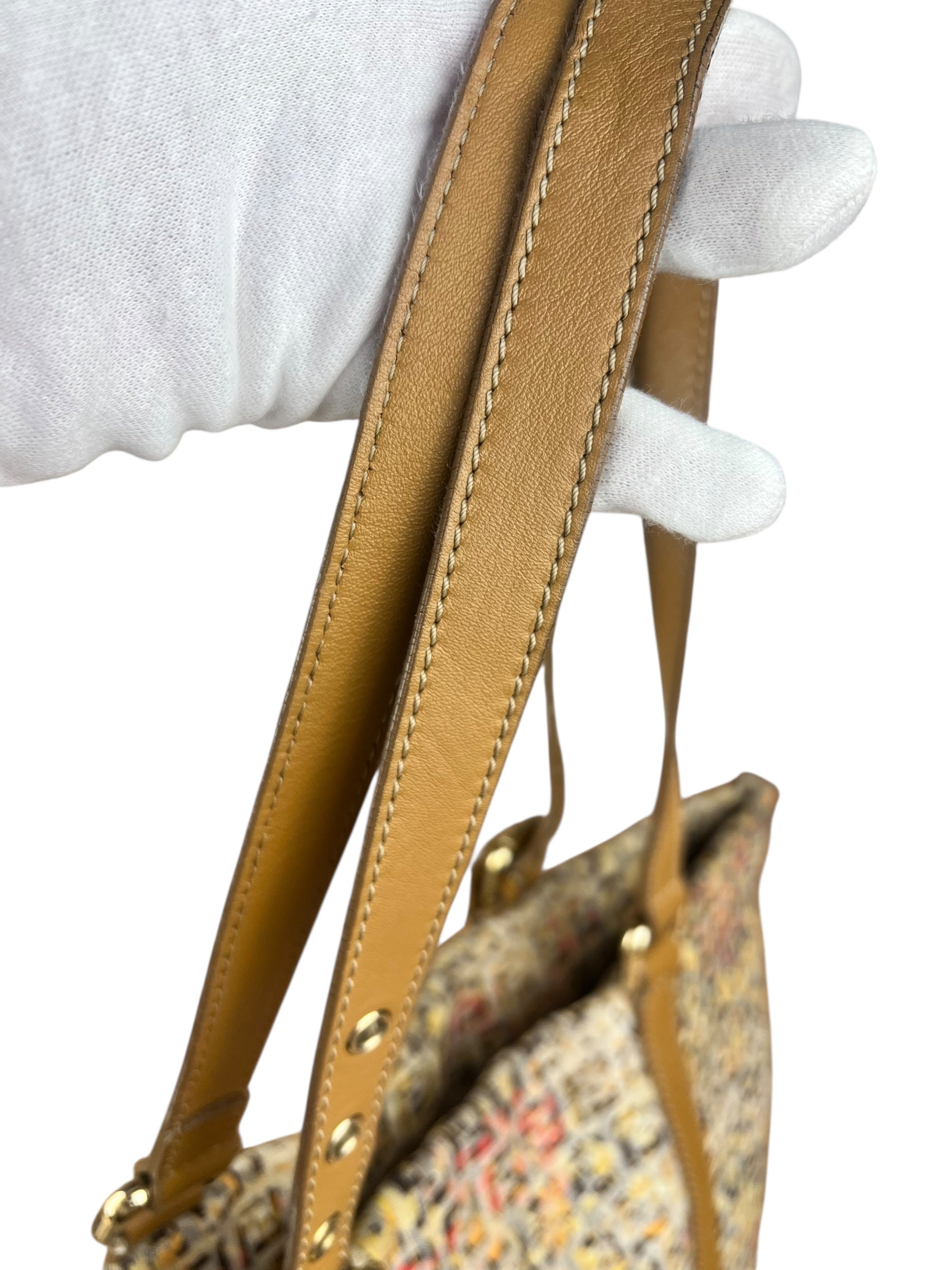 Fendi FF Floral Zucchino Shoulder Tote