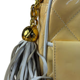 Chanel CC Patent Quilted Yellow Camera Bag 1991