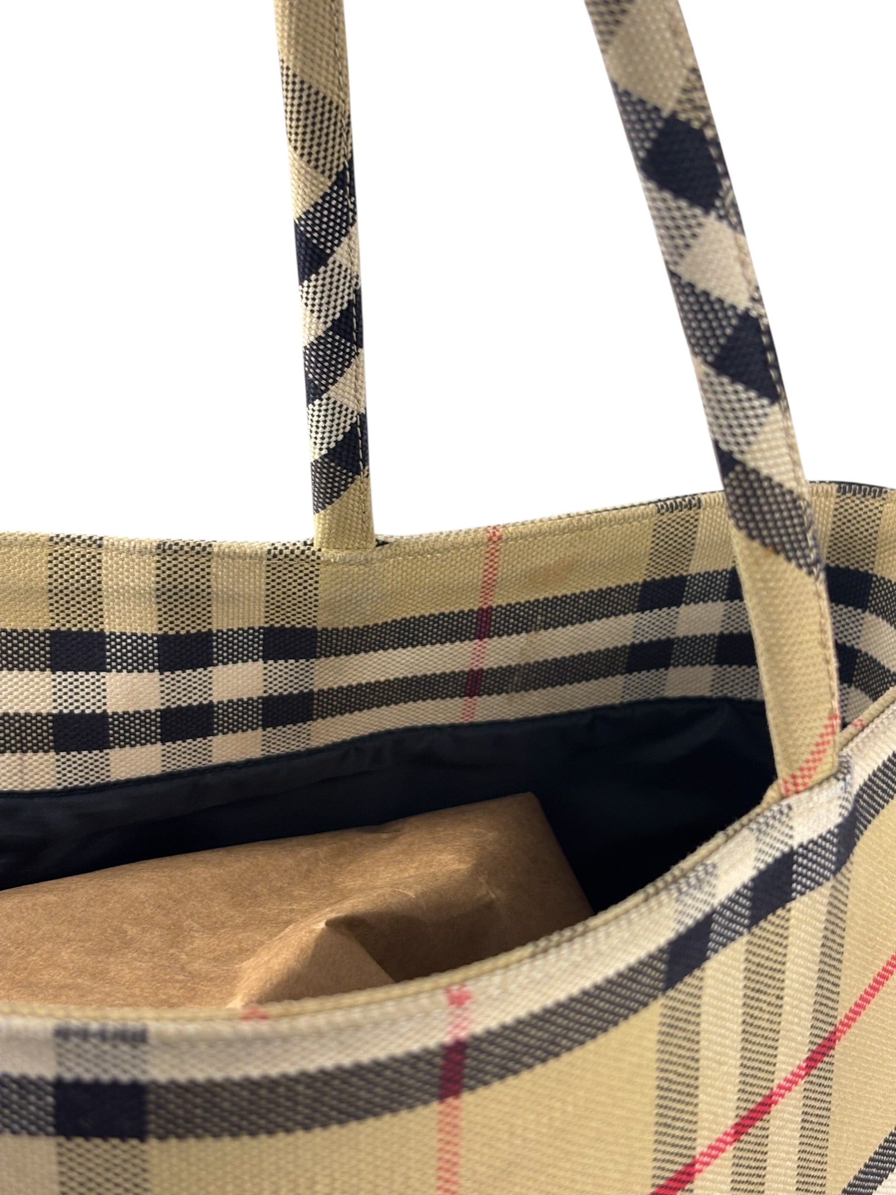 Burberry Vintage Nova Check Canvas Shoulder Tote