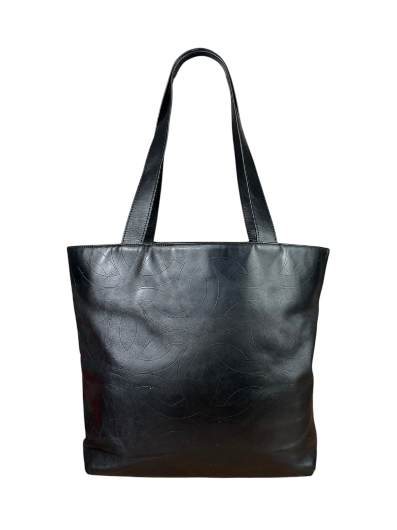 Chanel Black Lambskin CC Swirl Pattern Tote 2000