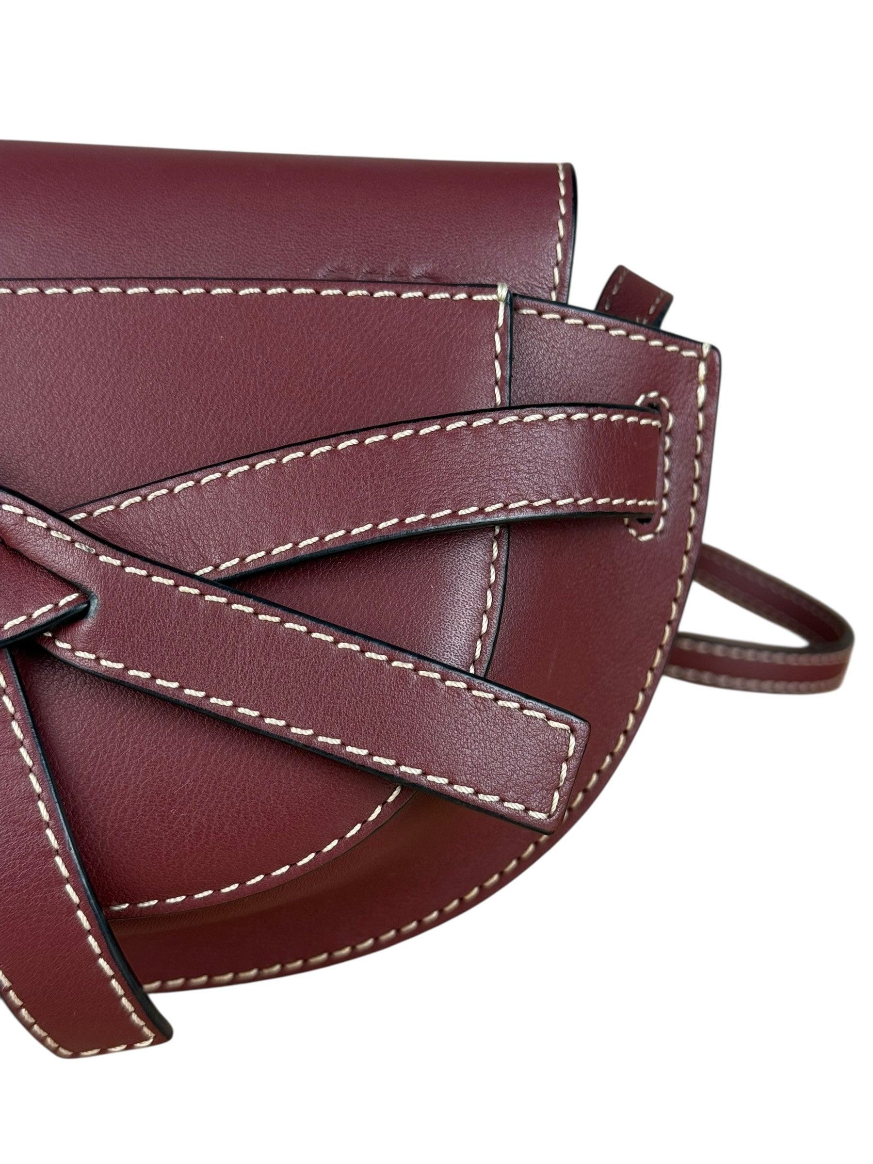 Loewe Mini Burgundy Gate Crossbody