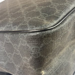 Gucci Grey/Black Leather GG Supreme Messenger Bag