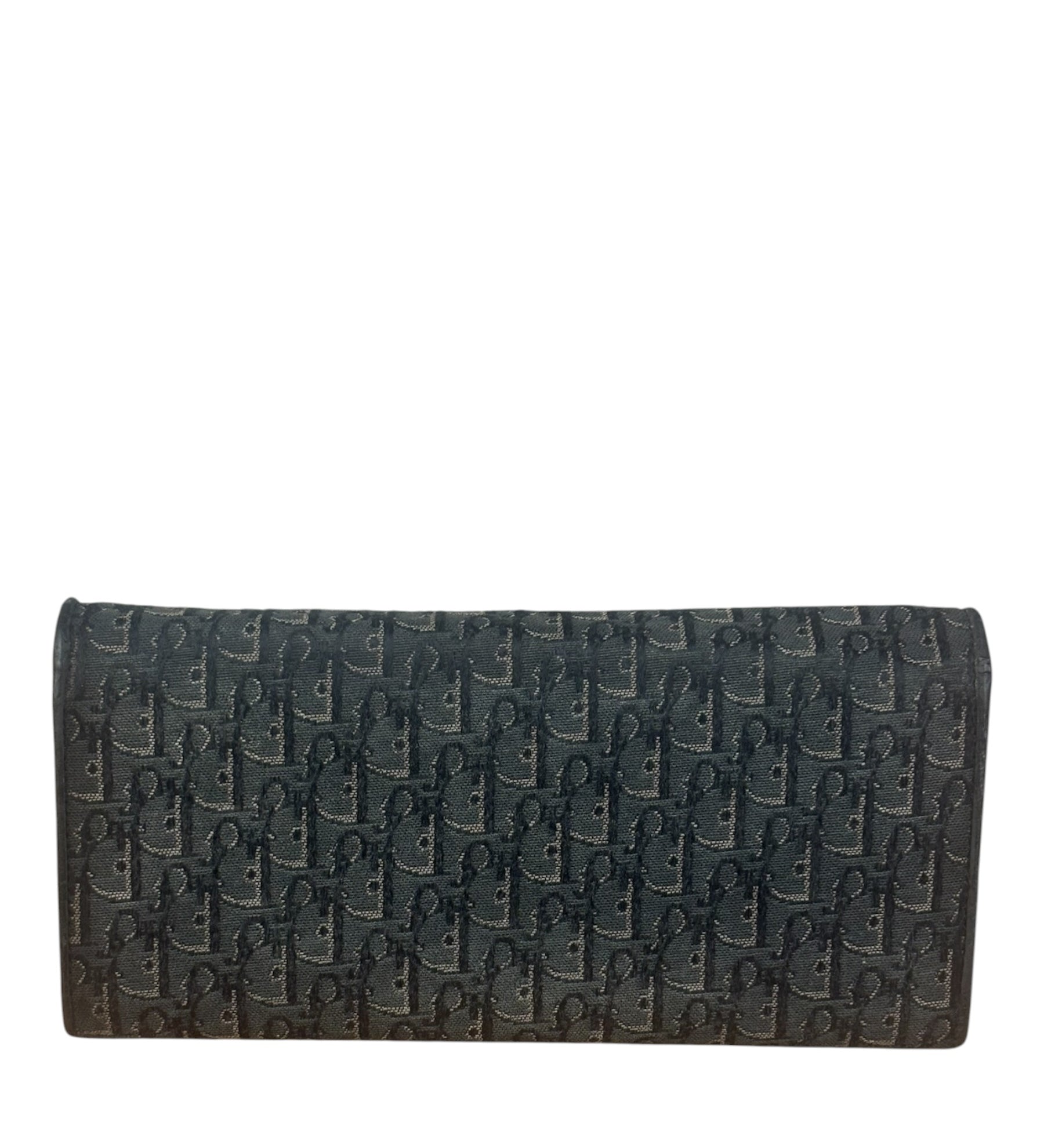 Christian Dior Vintage Black Canvas Trotter Long Wallet