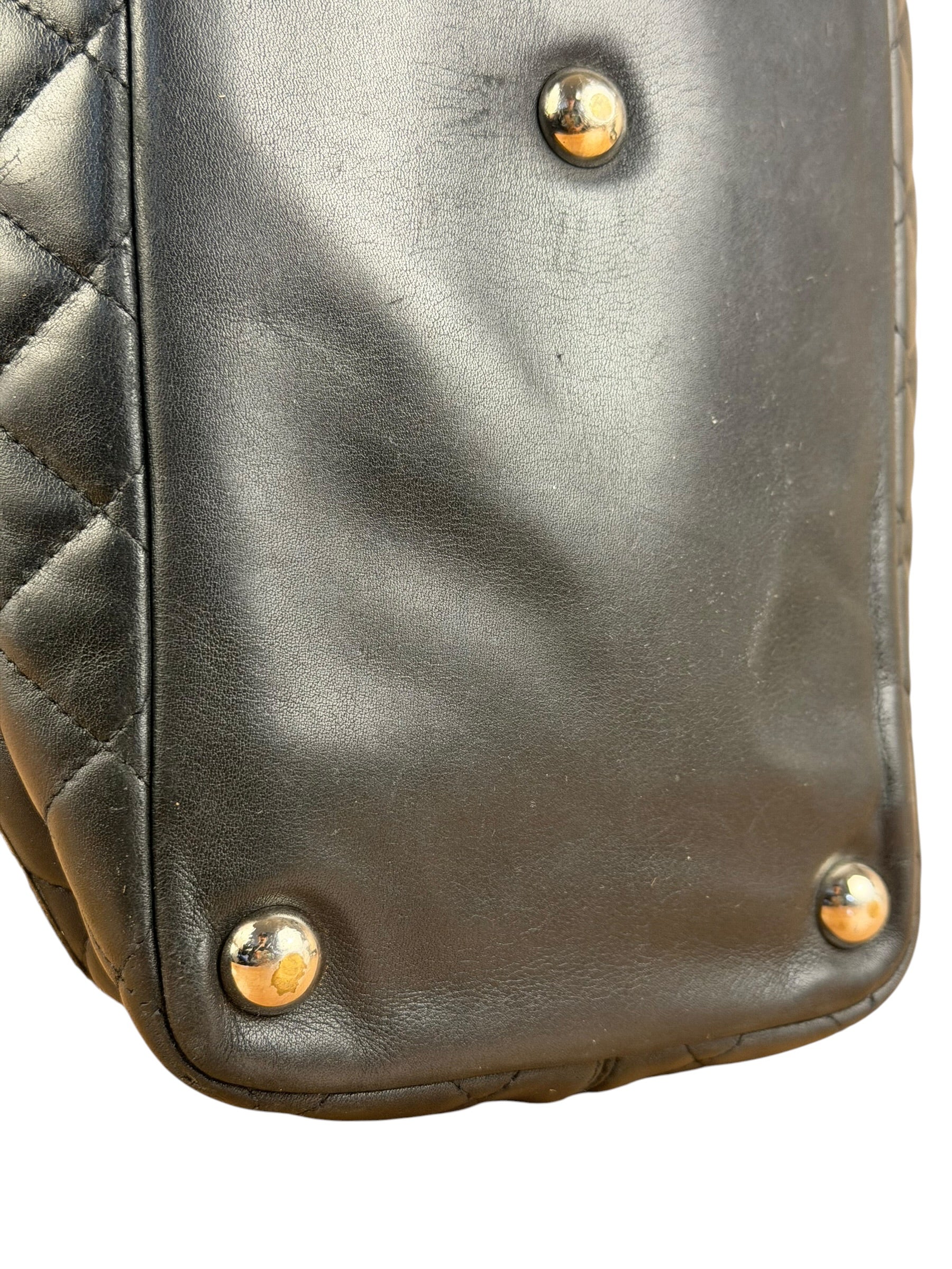 Chanel Black Leather Cambon Ligne Tote 2003