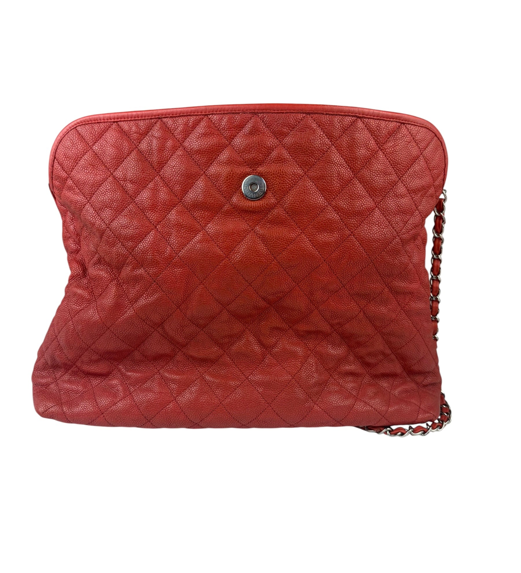 Chanel Red Caviar Quilted Leather French Riviera Hobo Bag 2011