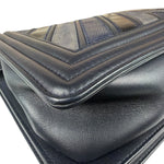 Chanel Tricolor Chevron Leather Old Medium Boy Flap 2016