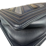 Chanel Tricolor Chevron Leather Old Medium Boy Flap 2016