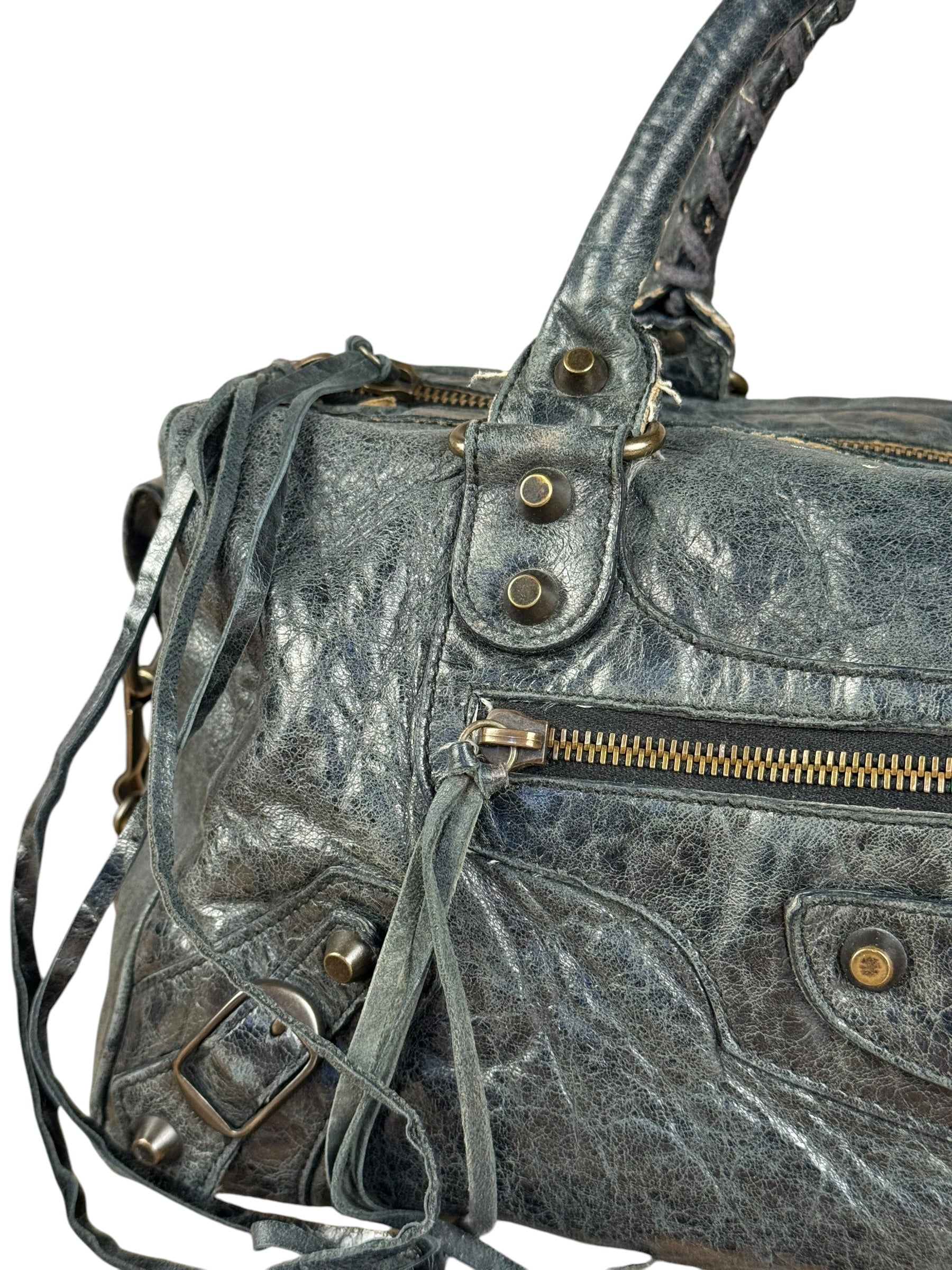 Balenciaga Vintage Dark Blue Leather Classic City Bag