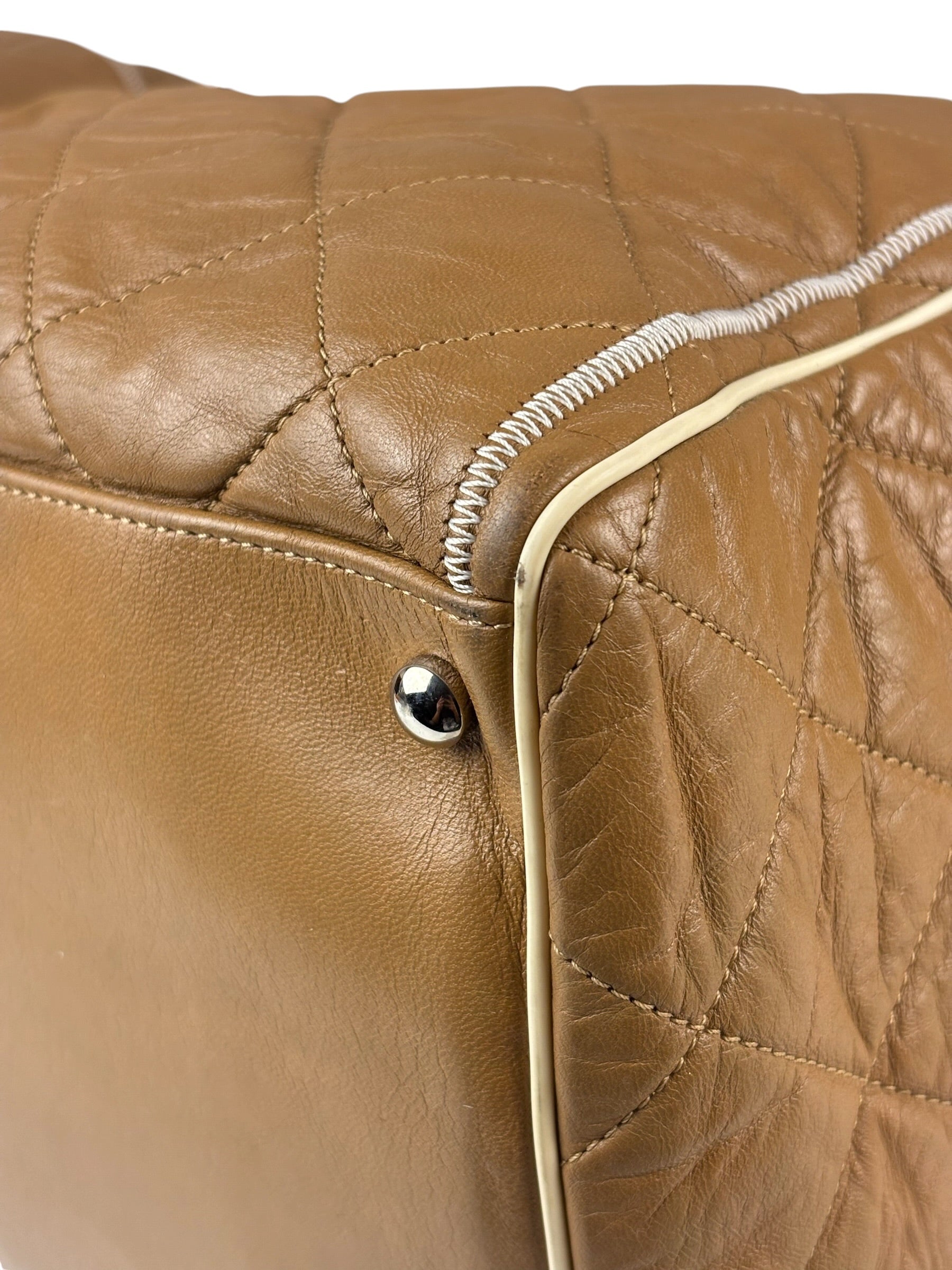 Chanel Camel Quilted Lambskin East-West Large Chain Tote 2008