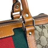 Gucci Beige/Brown GG Web Boston Two-Way Bag