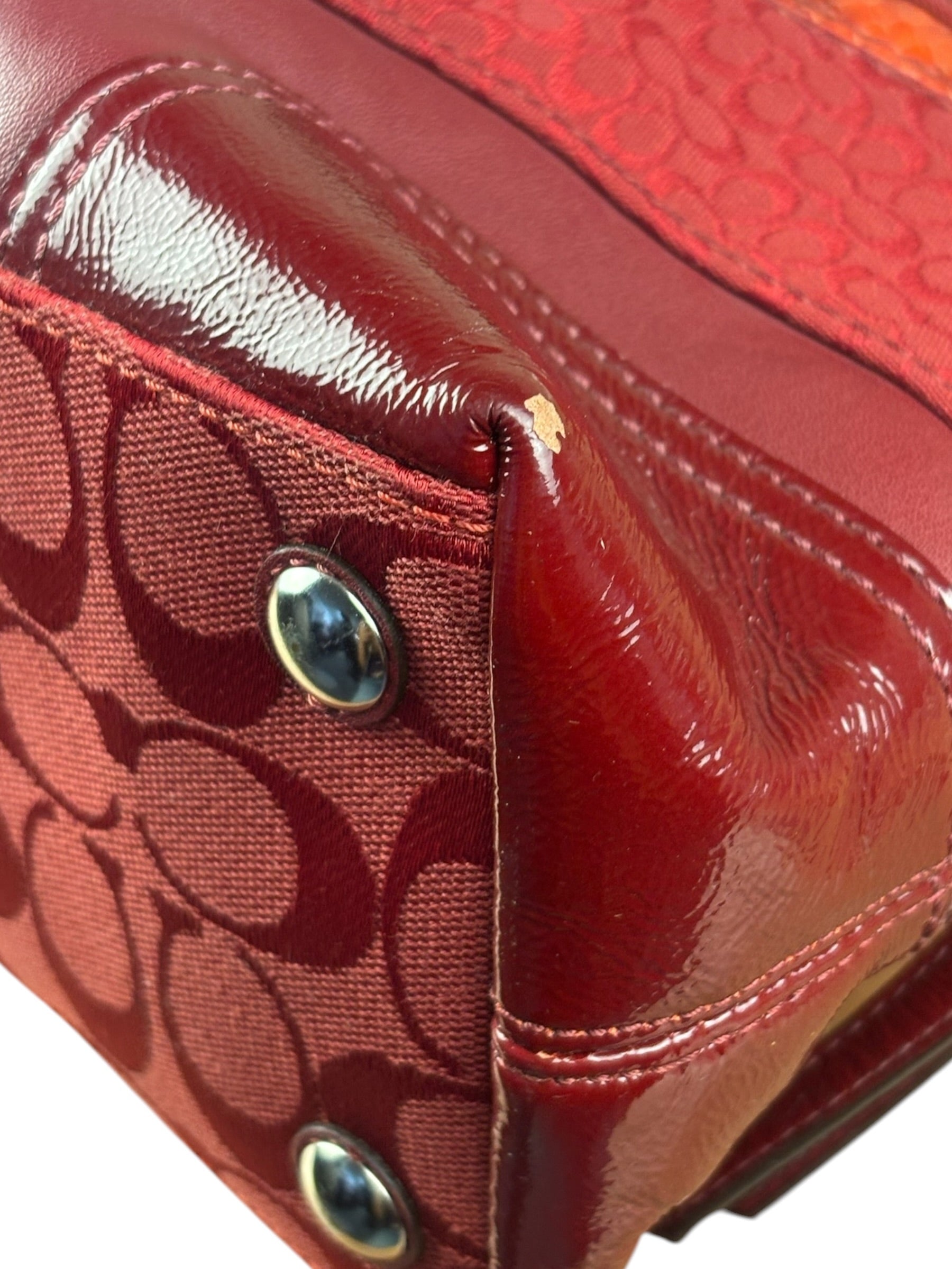 Coach Red Leather Patchwork Handbag