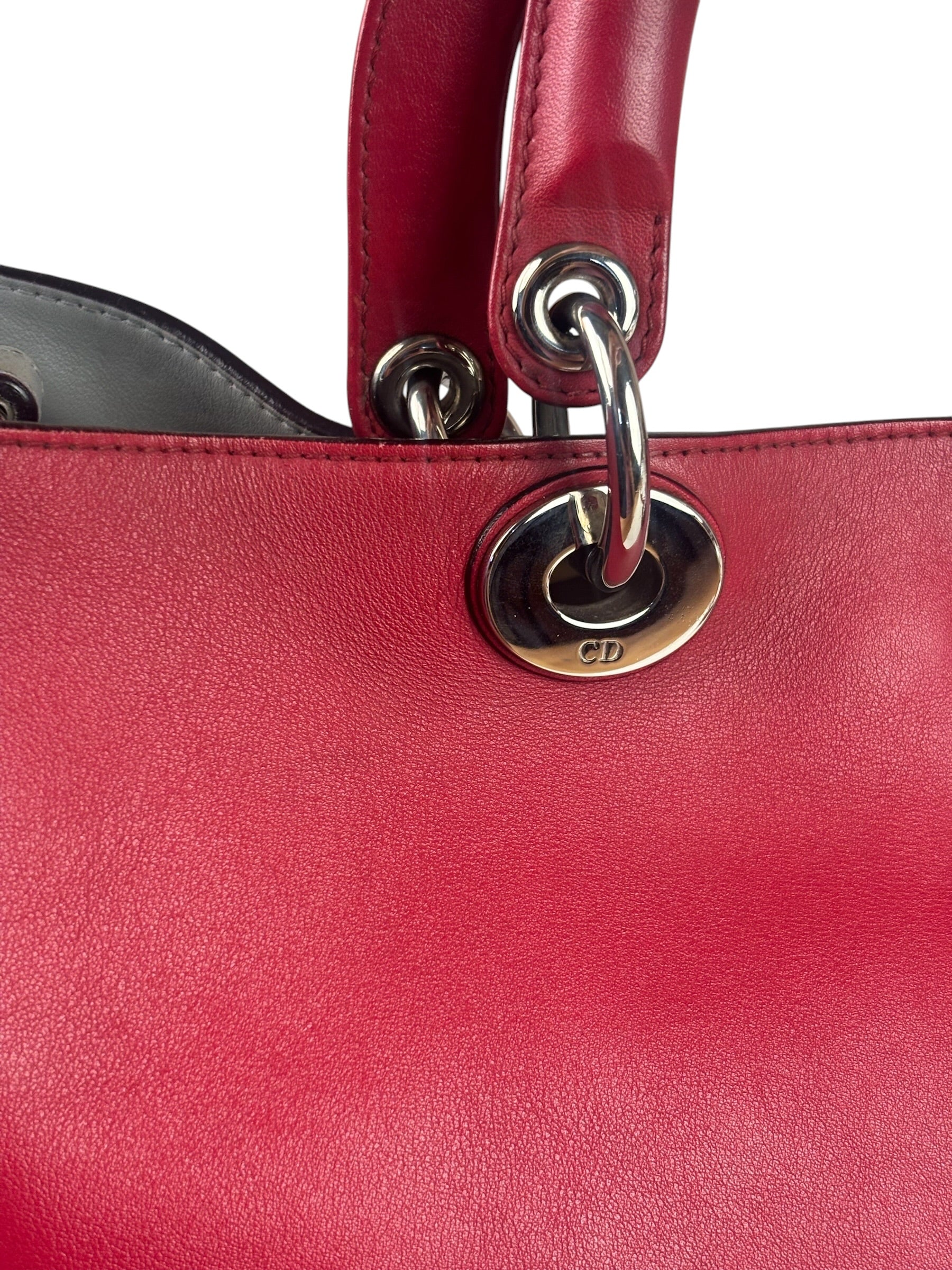 Christian Dior Red Leather Diorissimo Tote