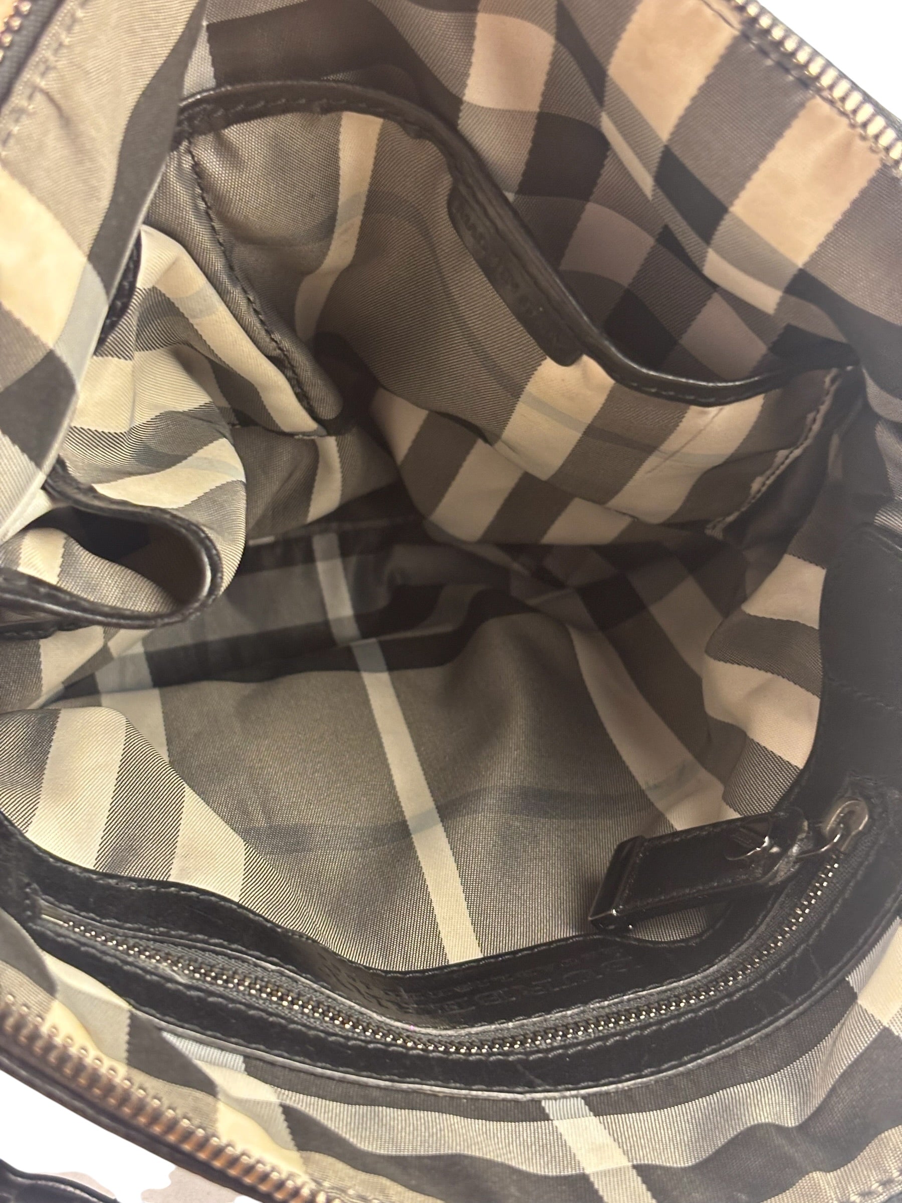 Burberry Black Ruched Leather Curzon Satchel Crossbody Bag