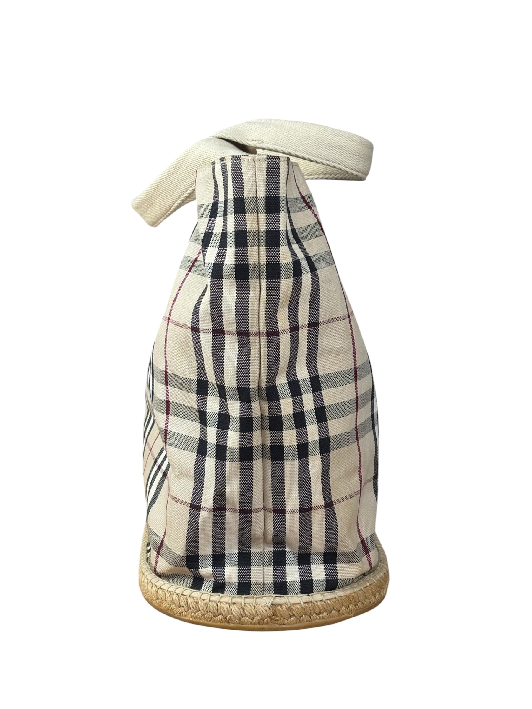 Burberry Vintage Canvas House Check Tote Bag