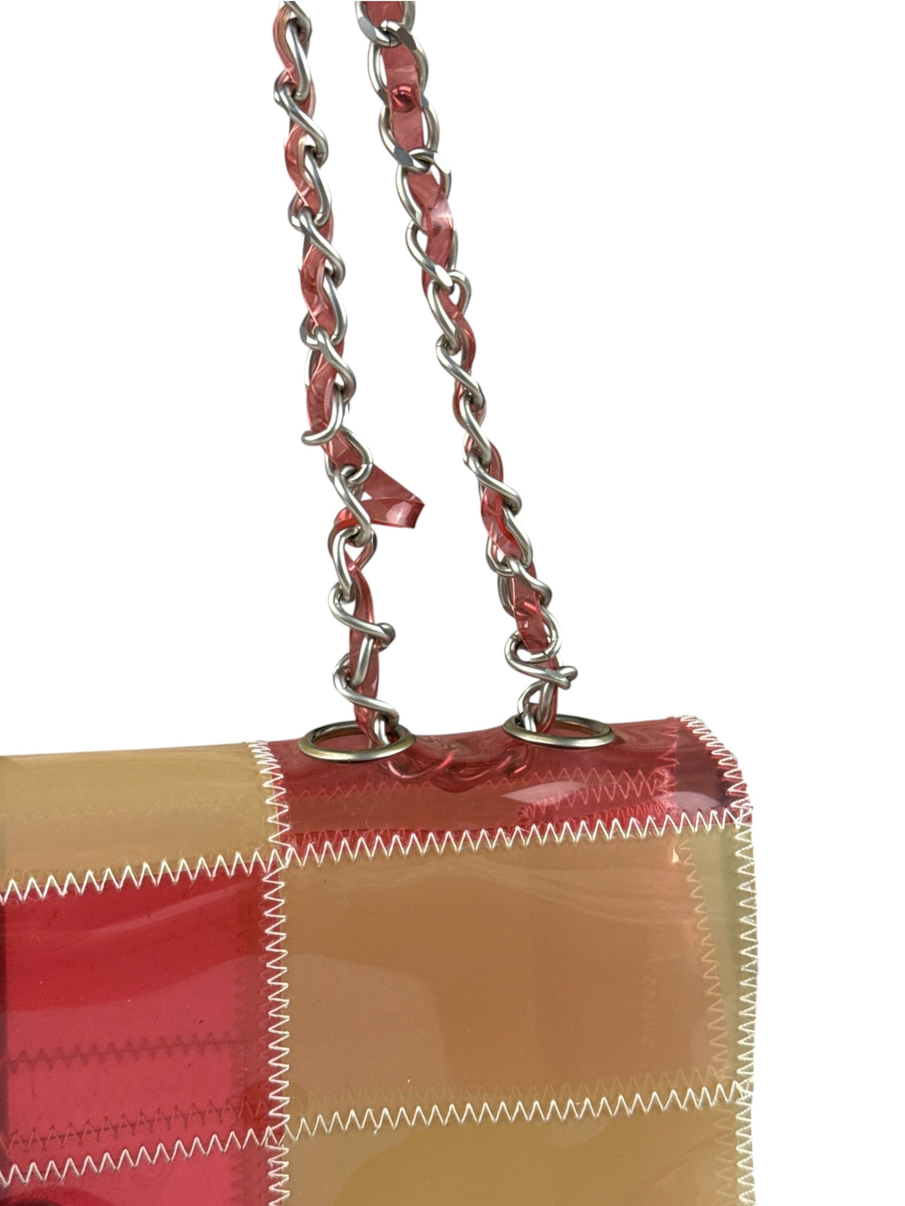 Chanel Pink/Beige PVC Patchwork Flap Bag 1997