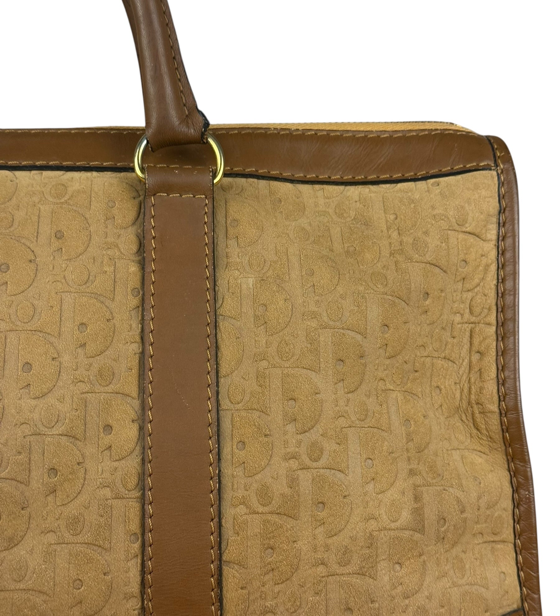 Christian Dior Vintage Brown Suede Trotter Handbag