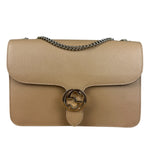 Gucci Beige Leather Medium GG Dollar Chain Shoulder Bag